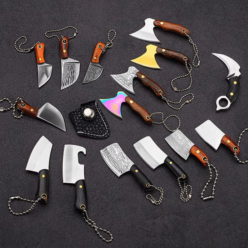 Mini Kitchen Knife Keychain Unboxing Portable Wine Bottle Opening Small Blade Paper Cutting EDC Fixed Blade Knife