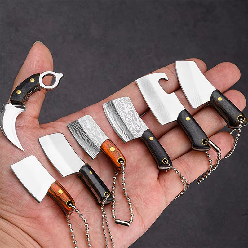 Mini Kitchen Knife Keychain Unboxing Portable Wine Bottle Opening Small Blade Paper Cutting EDC Fixed Blade Knife