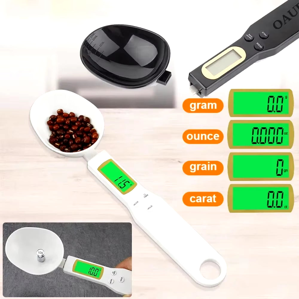 Mini Spoon Scale Digital Kitchen Scale Electronic LCD Food Scale 0.1-500G Weight Measuring Kitchen Tool for Milk Coffee