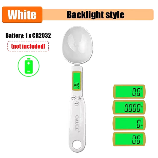 Mini Spoon Scale Digital Kitchen Scale Electronic LCD Food Scale 0.1-500G Weight Measuring Kitchen Tool for Milk Coffee